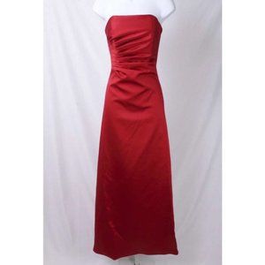 Vintage 1990 Cherry Red Satin Evening Dress